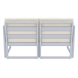 Compamia Mykonos Patio Loveseat in Silver finish with Natural Cushions