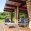 Mykonos 3 piece Club Seating Set in Silver finish with Charcoal Cushions