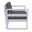 Mykonos 3 piece Club Seating Set in Silver finish with Charcoal Cushions