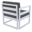 Mykonos 3 piece Club Seating Set in Silver finish with Charcoal Cushions