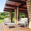 Compamia Mykonos 3 piece Club Seating Set in Silver finish with Natural Cushions