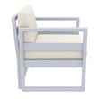 Compamia Mykonos 3 piece Club Seating Set in Silver finish with Natural Cushions