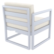 Compamia Mykonos 3 piece Club Seating Set in Silver finish with Natural Cushions