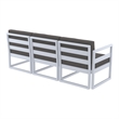 Compamia Mykonos Patio Sofa in Silver finish with Charcoal Cushions
