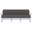 Compamia Mykonos Patio Sofa in Silver finish with Charcoal Cushions