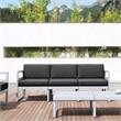 Compamia Mykonos Patio Sofa in Silver finish with Charcoal Cushions