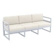 Compamia Mykonos Patio Sofa in Silver finish with Natural Cushions