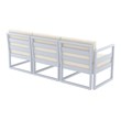 Compamia Mykonos Patio Sofa in Silver finish with Natural Cushions