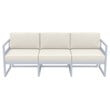 Compamia Mykonos Patio Sofa in Silver finish with Natural Cushions