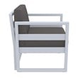 Compamia Mykonos Patio Club Chair in Silver finish with Charcoal Cushions