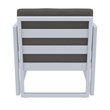 Compamia Mykonos Patio Club Chair in Silver finish with Charcoal Cushions