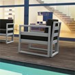 Compamia Mykonos Patio Club Chair in Silver finish with Charcoal Cushions