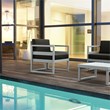 Compamia Mykonos Patio Club Chair in Silver finish with Charcoal Cushions