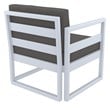 Compamia Mykonos Patio Club Chair in Silver finish with Charcoal Cushions