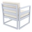 Compamia Mykonos Patio Club Chair in Silver finish with Natural Cushions