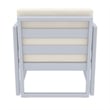 Compamia Mykonos Patio Club Chair in Silver finish with Natural Cushions