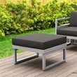 Compamia Mykonos Ottoman in Silver finish with Charcoal Cushion