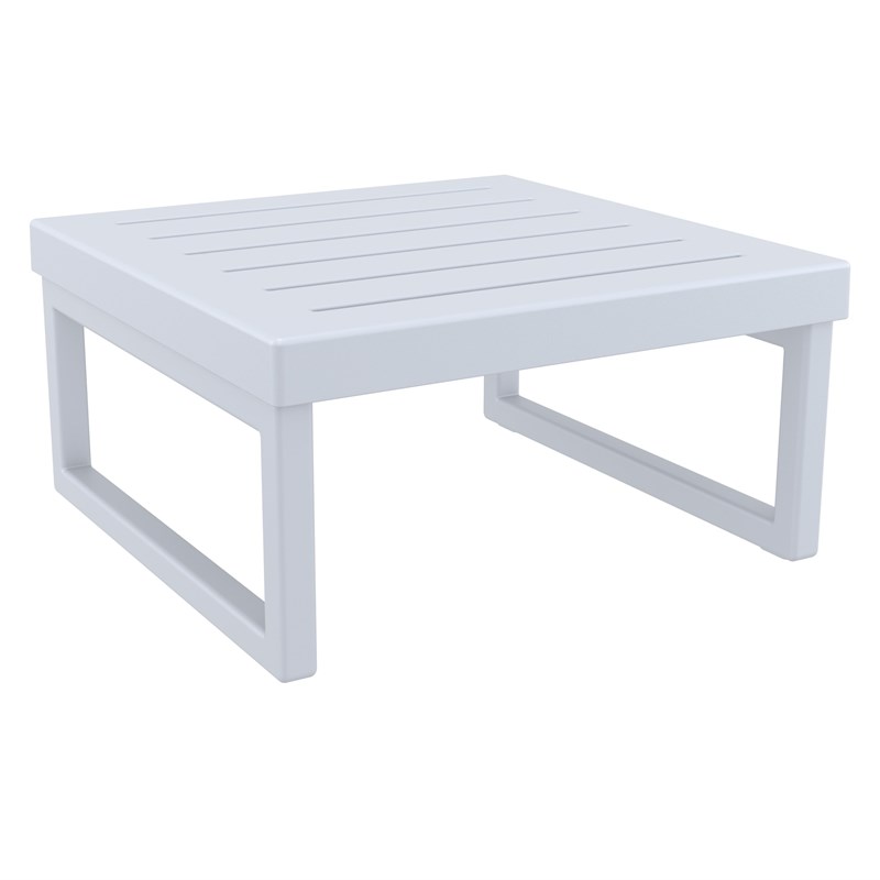 Compamia Mykonos Ottoman in Silver finish with Charcoal Cushion