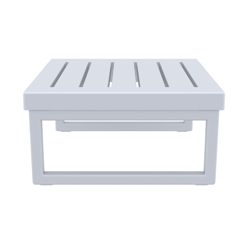 Compamia Mykonos Ottoman in Silver finish with Charcoal Cushion