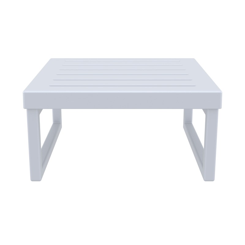 Compamia Mykonos Ottoman in Silver finish with Charcoal Cushion