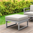 Compamia Mykonos Ottoman in Silver finish with Natural Cushion
