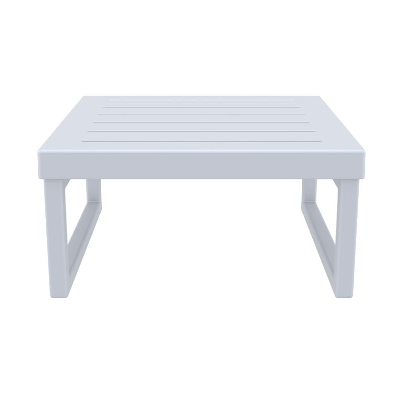Compamia Mykonos Ottoman in Silver finish with Natural Cushion