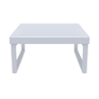 Compamia Mykonos Ottoman in Silver finish with Natural Cushion