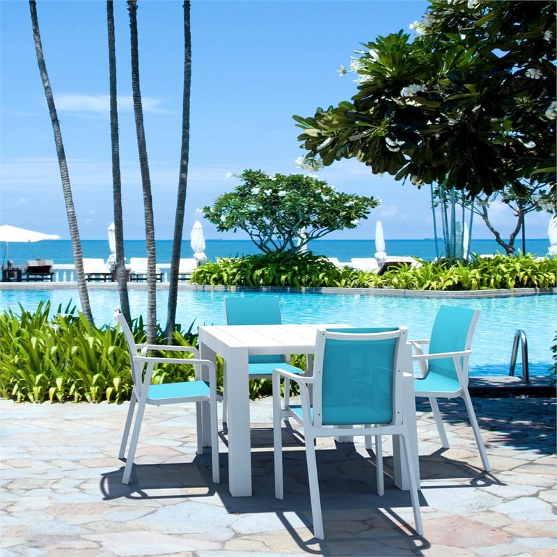 Compamia Pacific 5 Piece Dining set with Extension Table and Sling Arm Chairs