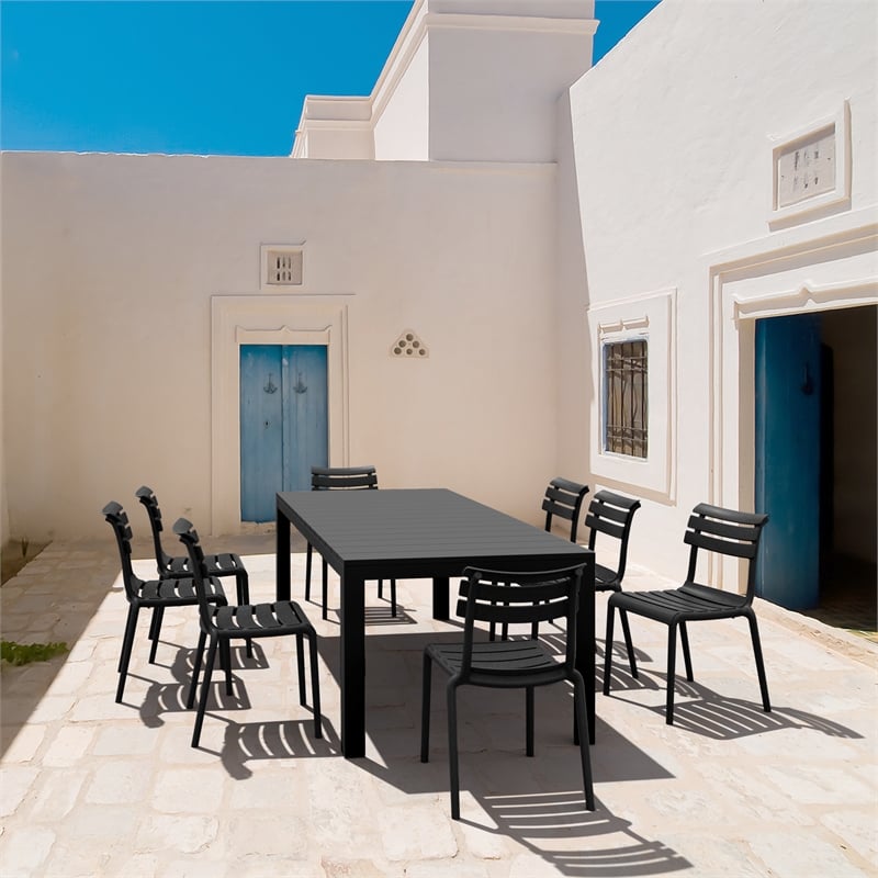 Compamia Helen 9 Piece Extendable Dining Set Black-Black
