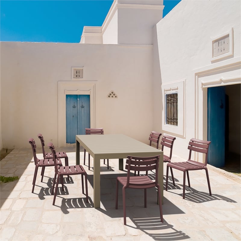 Compamia Helen 9 Piece Extendable Dining Set  Taupe-Marsala