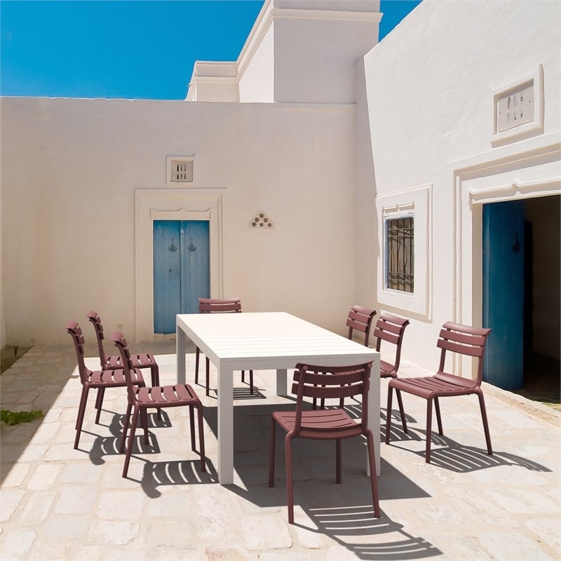 Compamia Helen Extendable 9 Piece Dining Set White-Marsala