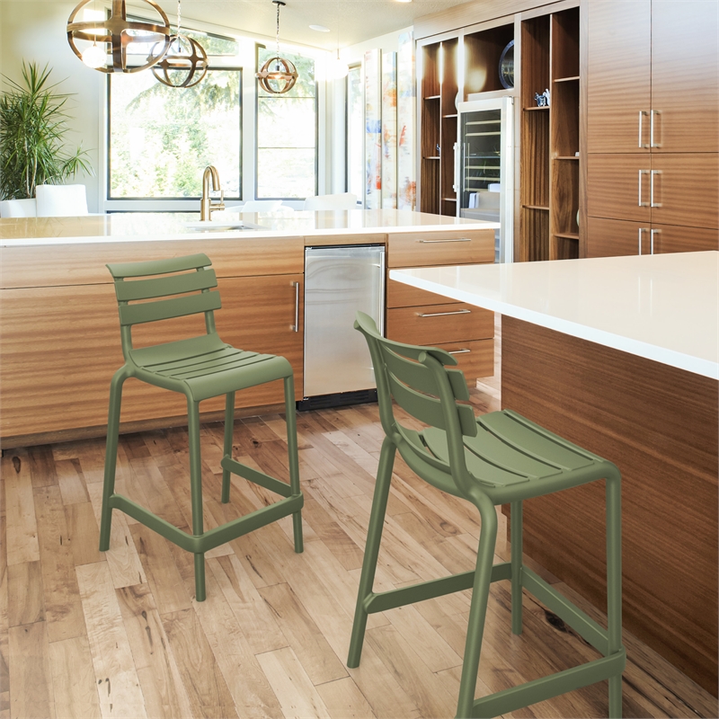 Compamia Helen Counter Stool in Olive Green finish