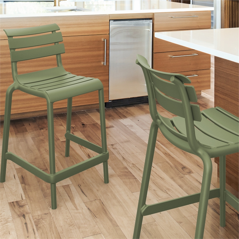 Compamia Helen Counter Stool in Olive Green finish