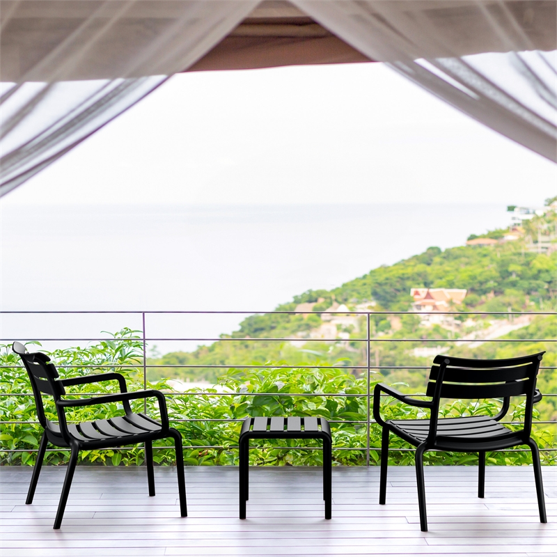 Compamia Paris Outdoor Club Lounge Chair in Black finish