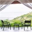Compamia Paris Outdoor Club Lounge Chair in Black finish