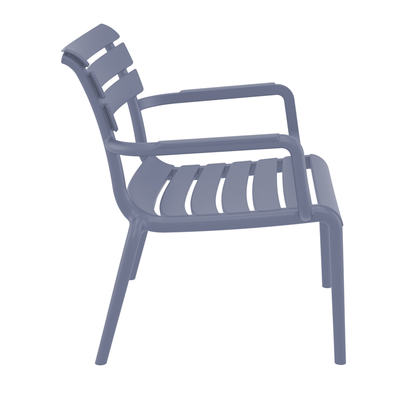 Compamia Paris Outdoor Club Lounge Chair in Dark Gray finish