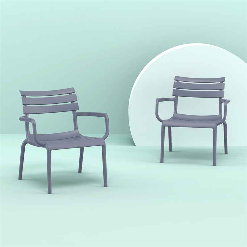Compamia Paris Outdoor Club Lounge Chair in Dark Gray finish
