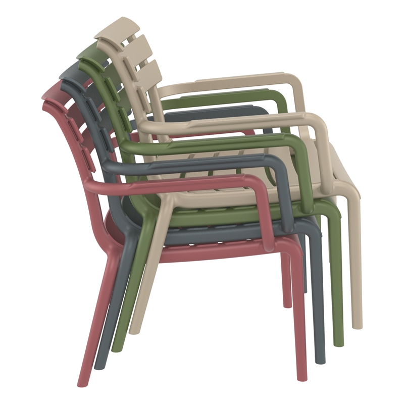 Compamia Paris Outdoor Club Lounge Chair in Dark Gray finish