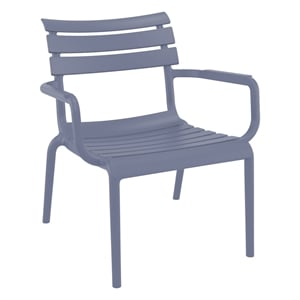 Compamia Paris Outdoor Club Lounge Chair in Dark Gray finish