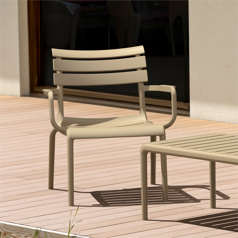 Compamia Paris Outdoor Club Lounge Chair in Taupe finish