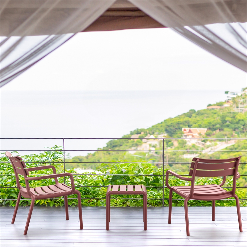 Compamia Paris Outdoor Club Lounge Chair in Marsala finish