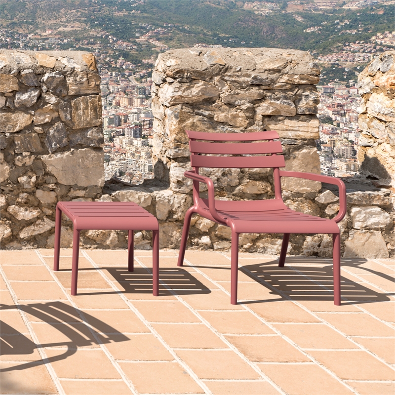Compamia Paris Outdoor Club Lounge Chair in Marsala finish