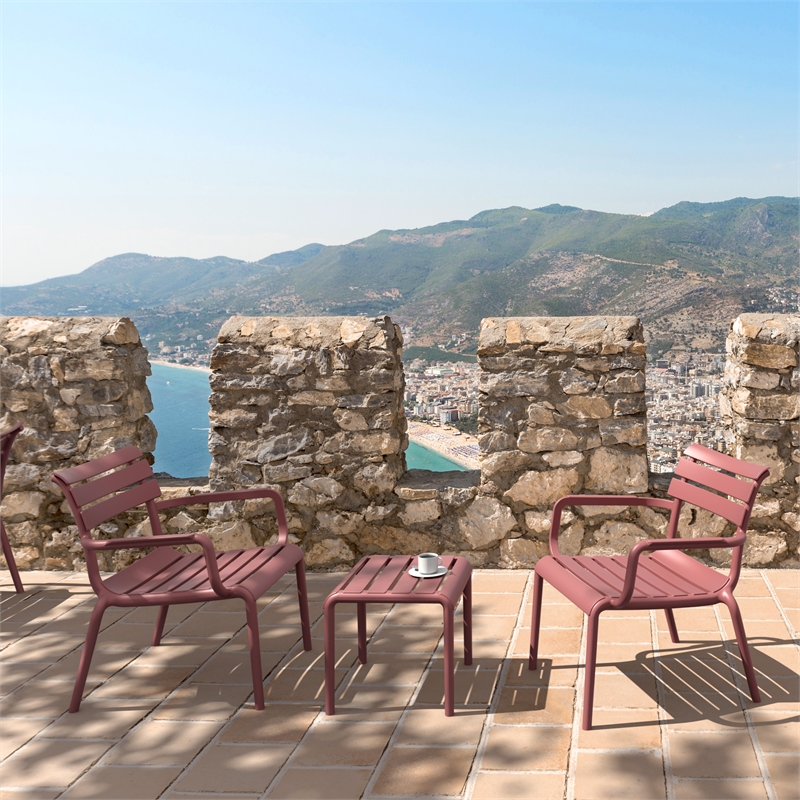 Compamia Paris Outdoor Club Lounge Chair in Marsala finish