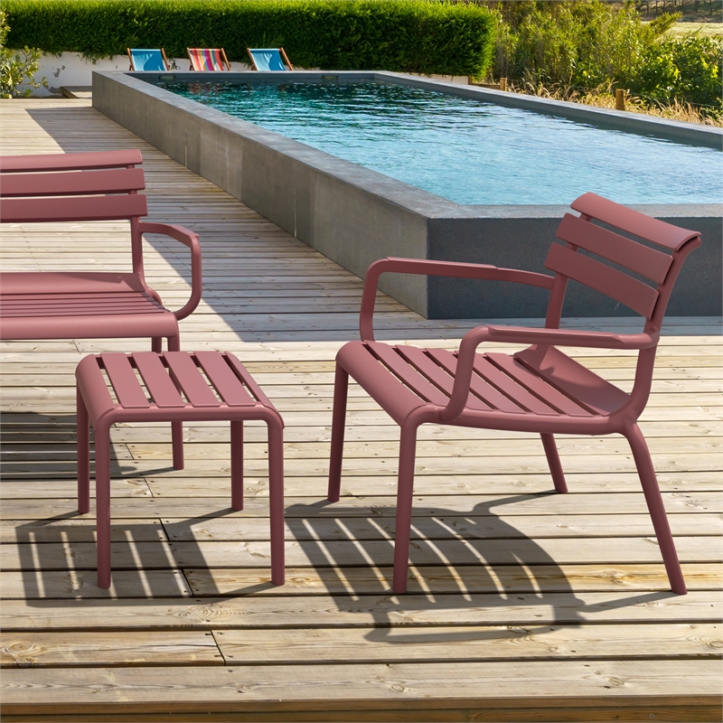 Compamia Paris Outdoor Club Lounge Chair in Marsala finish