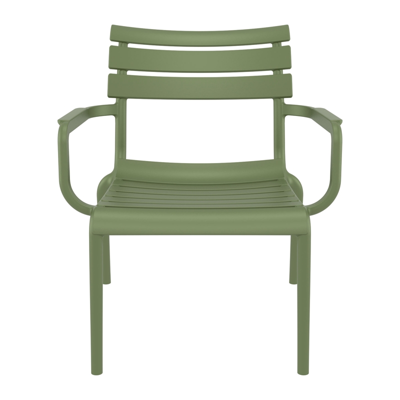 Compamia Paris Outdoor Club Lounge Chair in Olive Green finish