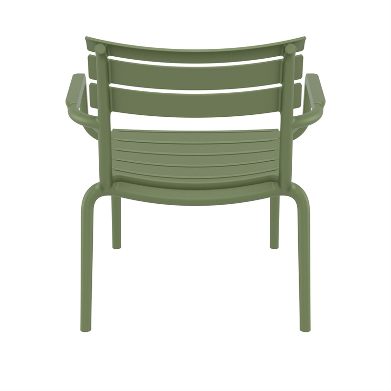 Compamia Paris Outdoor Club Lounge Chair in Olive Green finish
