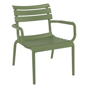 Compamia Paris Outdoor Club Lounge Chair in Olive Green finish