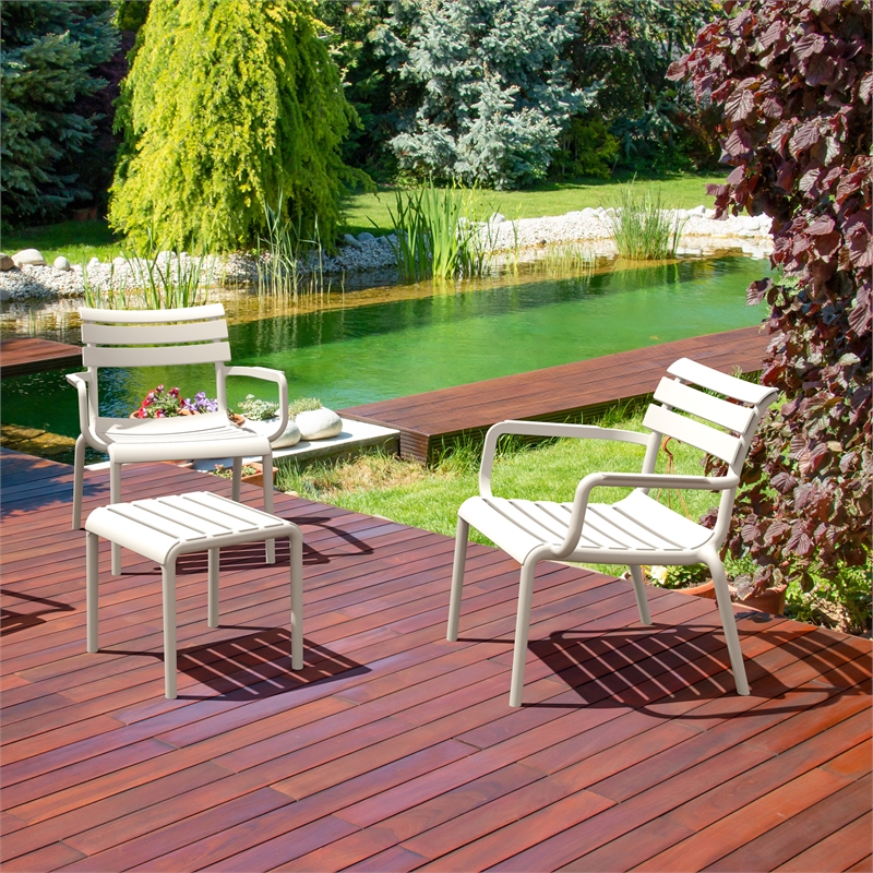 Compamia Paris Outdoor Club Lounge Chair in White finish
