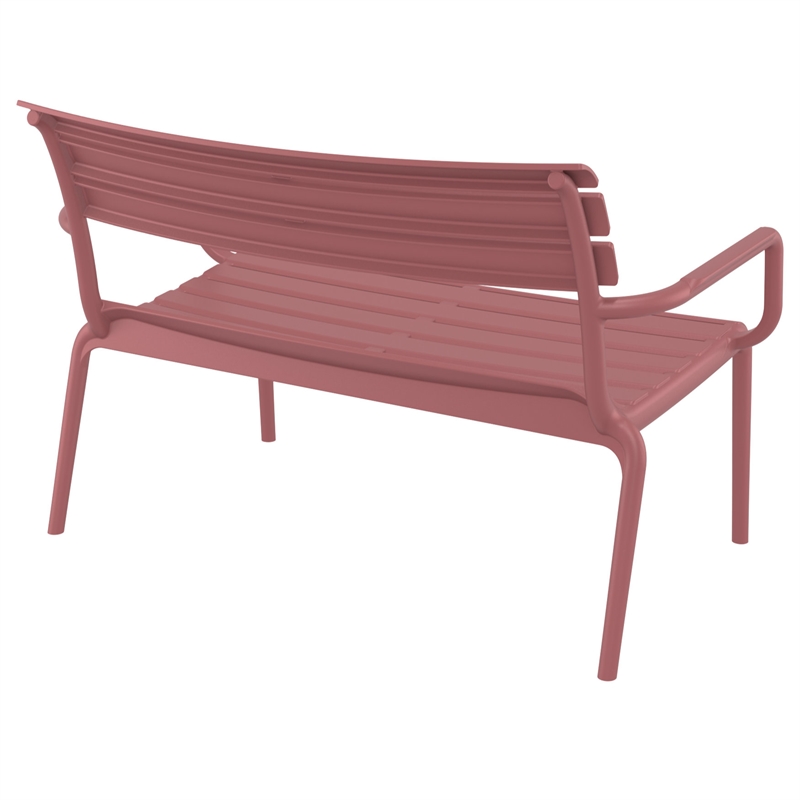 Compamia Paris Outdoor Bench in Marsala finish