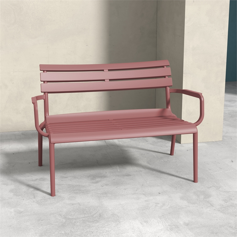 Compamia Paris Outdoor Bench in Marsala finish
